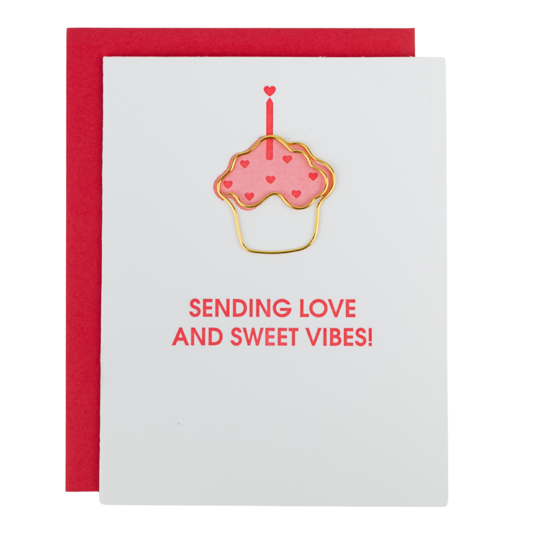 Sending Love and Sweet Vibes - Paperclip Letterpress Card