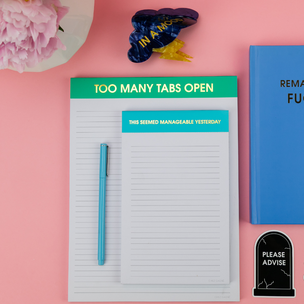 This Seemed Manageable Yesterday - Lined Notepad - Teal