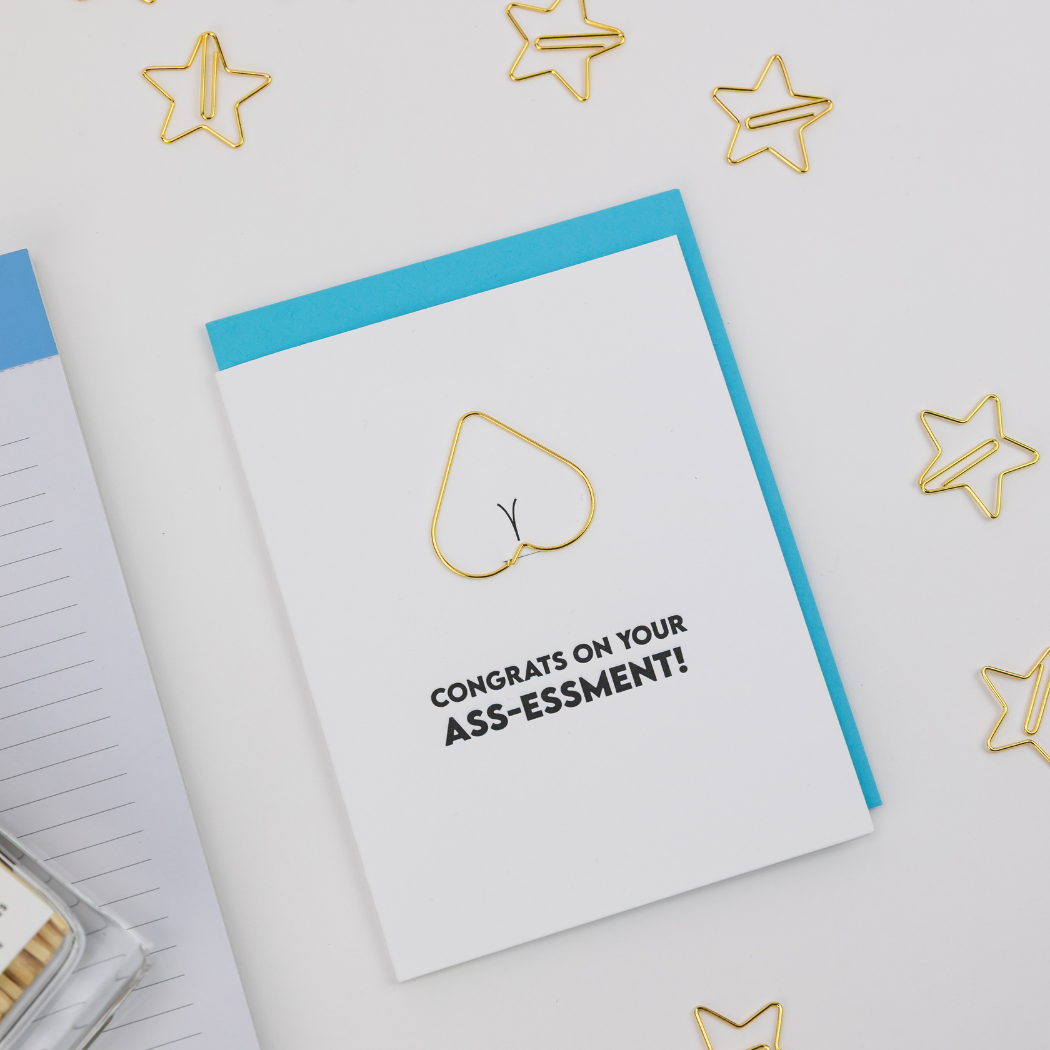 Congrats on Your Ass-essment - Colonscopy Awareness - Giving Back Paperclip Card