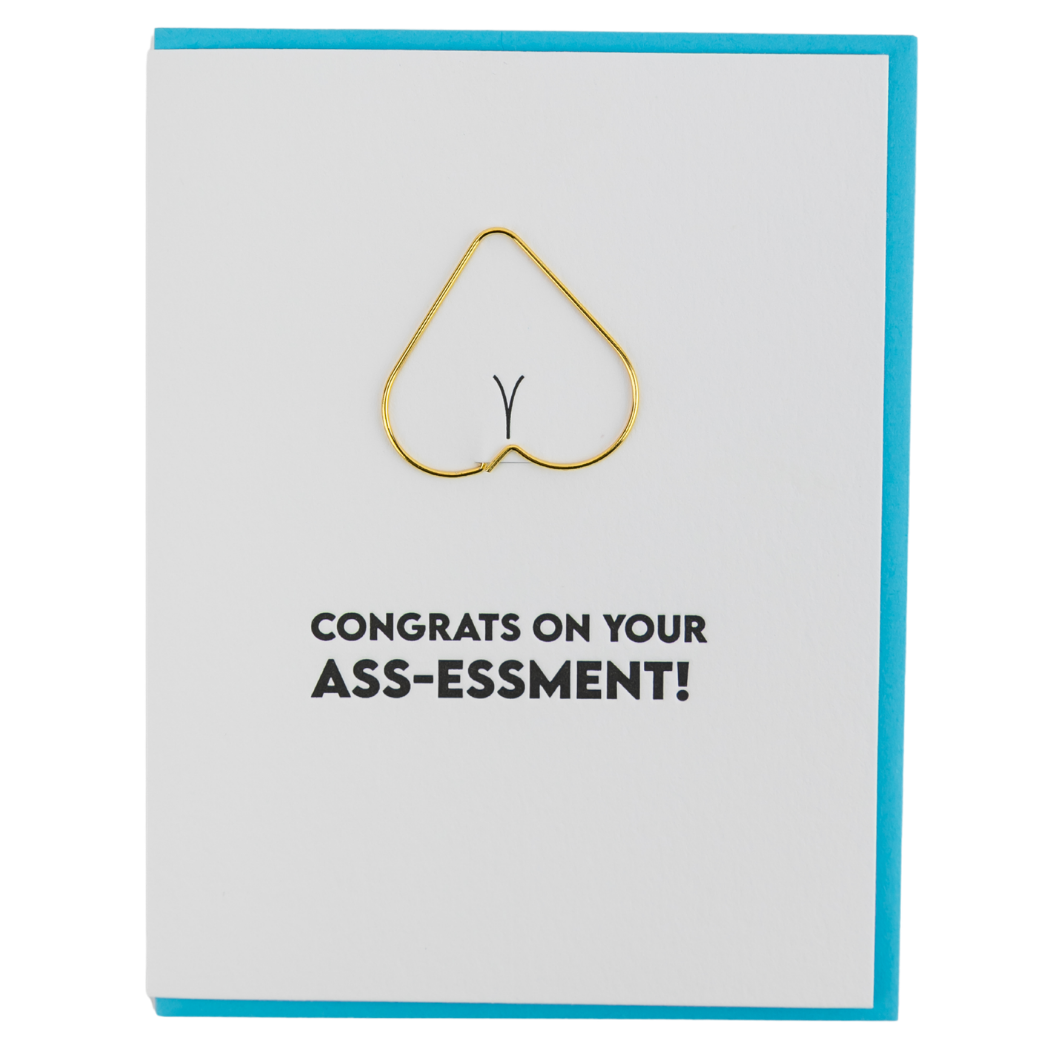 Congrats on Your Ass-essment - Colonscopy Awareness - Giving Back Paperclip Card