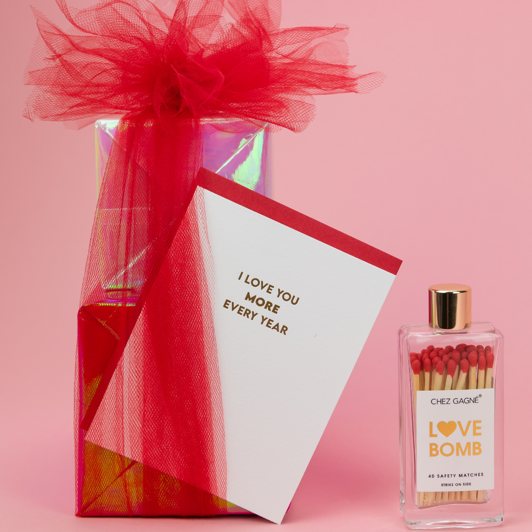 Love Bomb - Glass Bottle Safety Matches - Red Tips