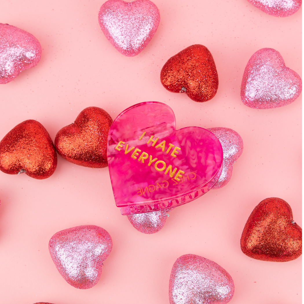 I Hate Everyone - Heart - Cellulose Acetate Hair Claw Clip