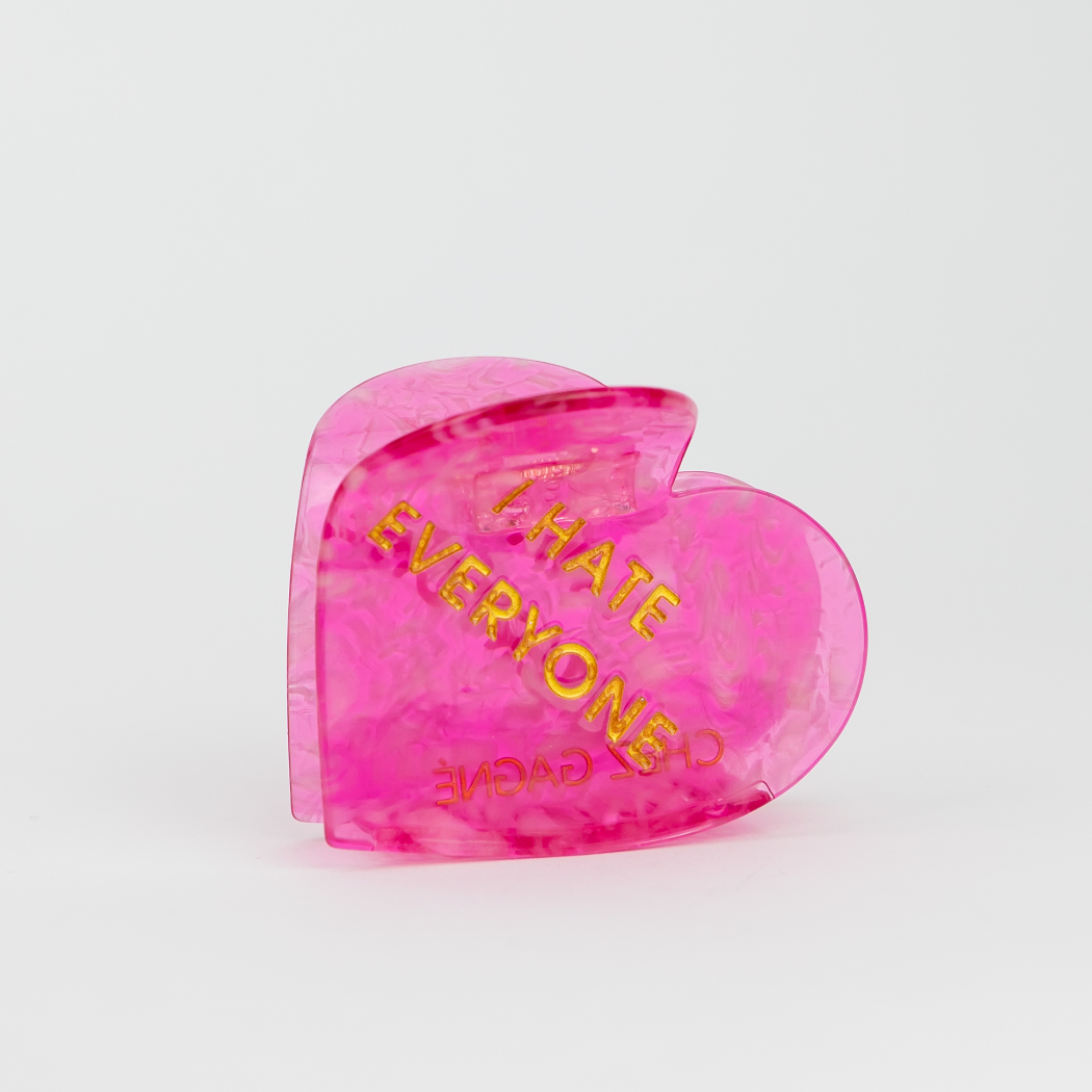 I Hate Everyone - Heart - Cellulose Acetate Hair Claw Clip