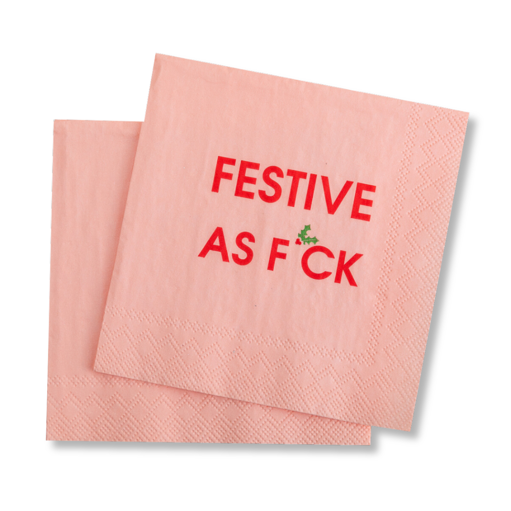 Festive As F*ck - Cocktail Napkins