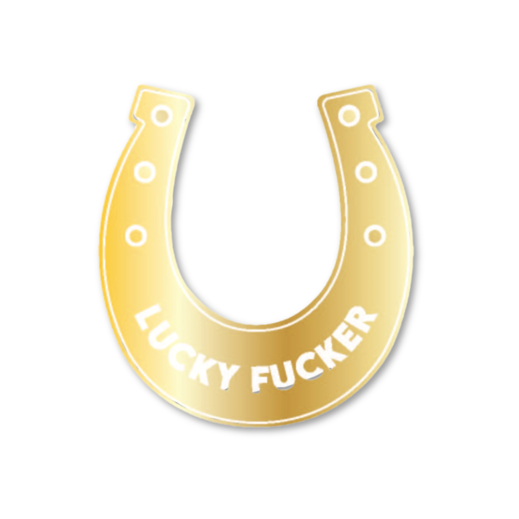 Lucky Fucker - Horseshoe - Funny Vinyl Sticker