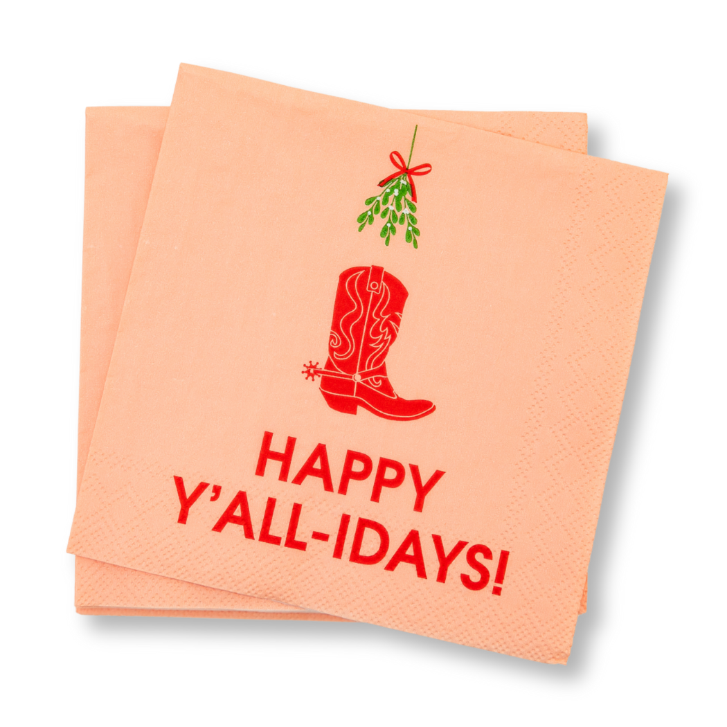 Happy Y'all-idays - Cocktail Napkins