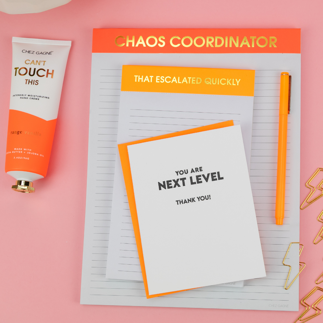 That Escalated Quickly - Lined Notepad - Neon Orange