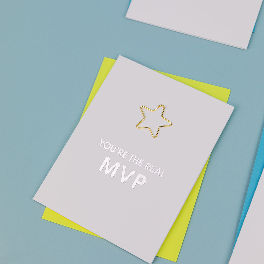 You're The Real MVP - Paper Clip Letterpress Card