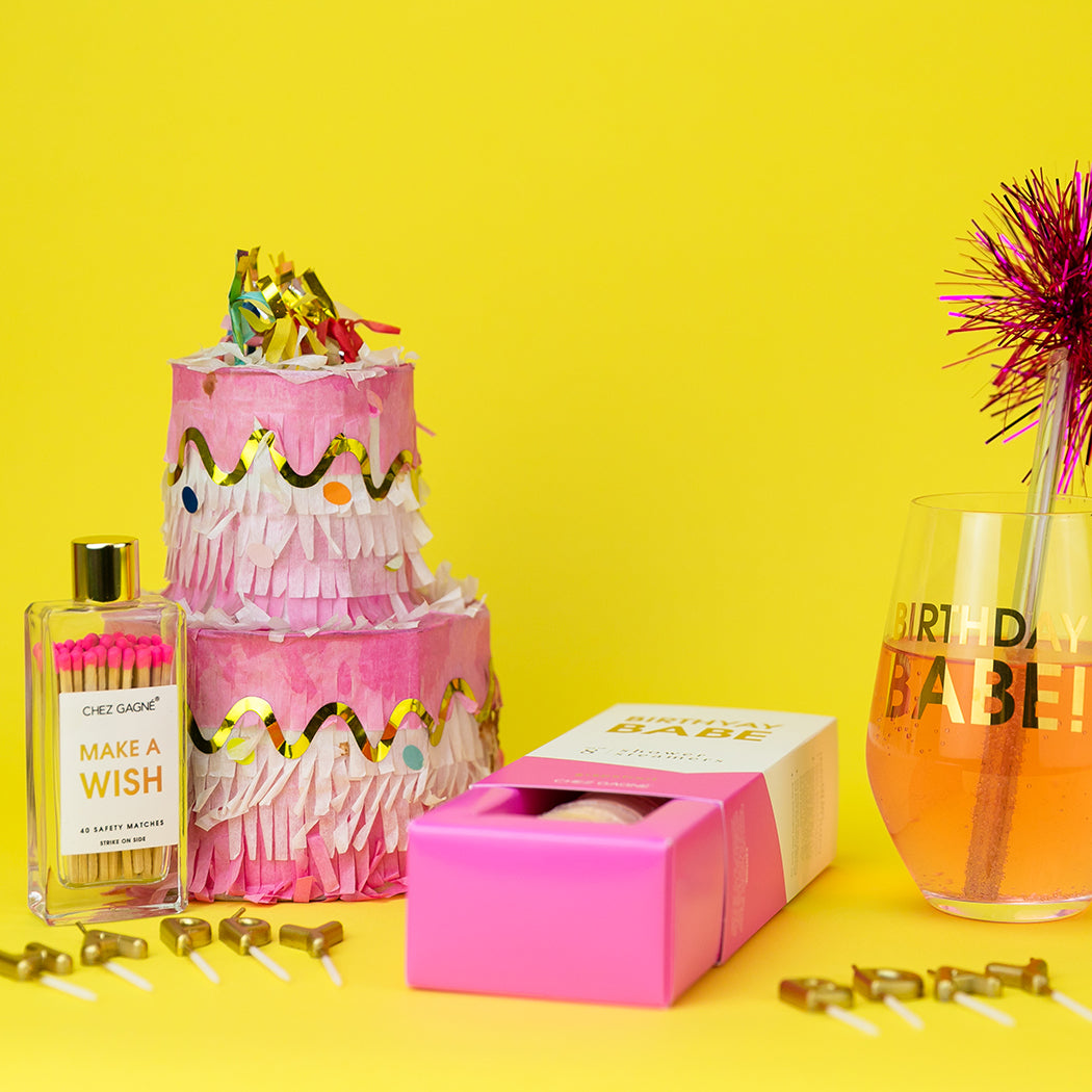 Make A Wish - Glass Bottle Safety Matches (Hot Pink)