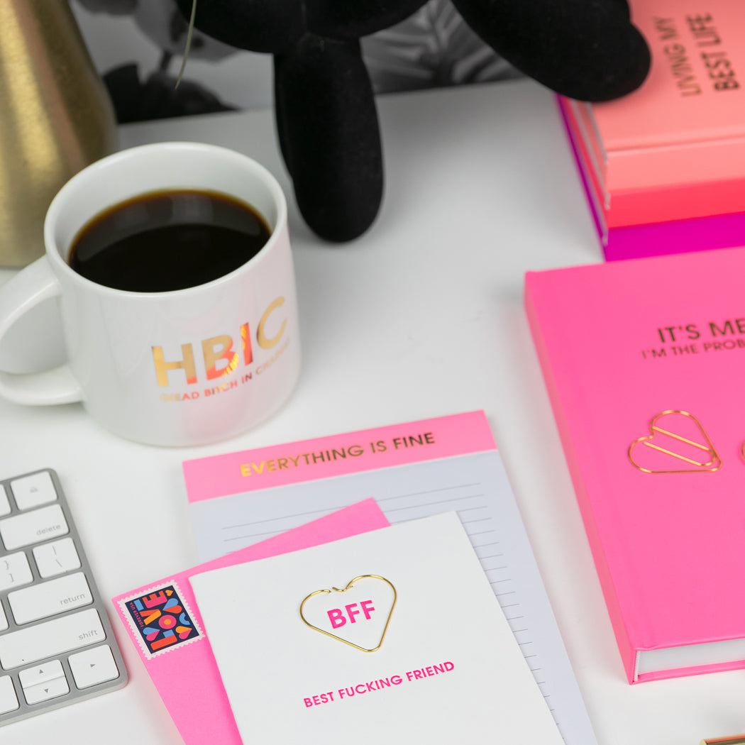 HBIC Head Bitch In Charge - Gold Foil Oversized Mug