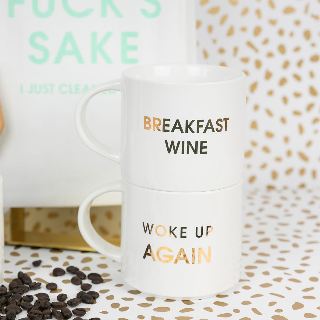 Woke Up Again - Gold Foil Metallic Mug