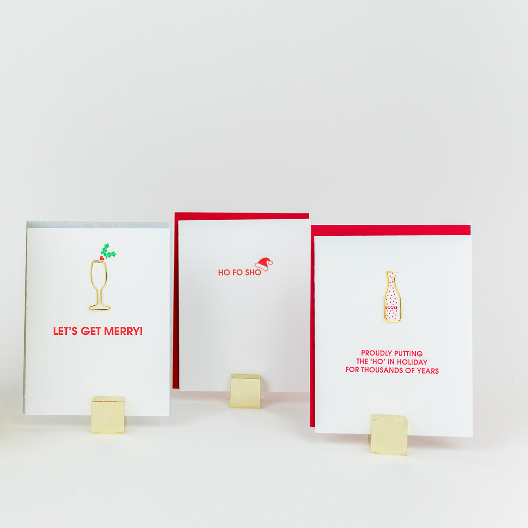 Let's Get Merry - Paper Clip Letterpress Card