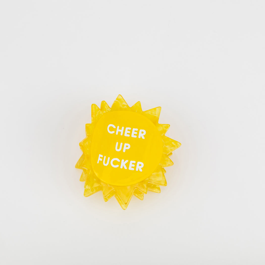 Cheer Up Fucker - Sun - Cellulose Acetate Hair Claw Clip