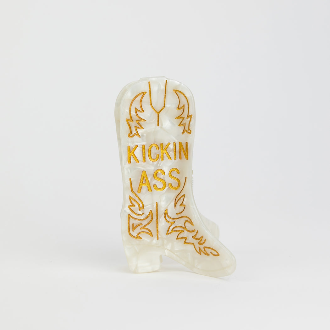 Kickin' Ass - Cowboy Boot - Cellulose Acetate Hair Claw Clip