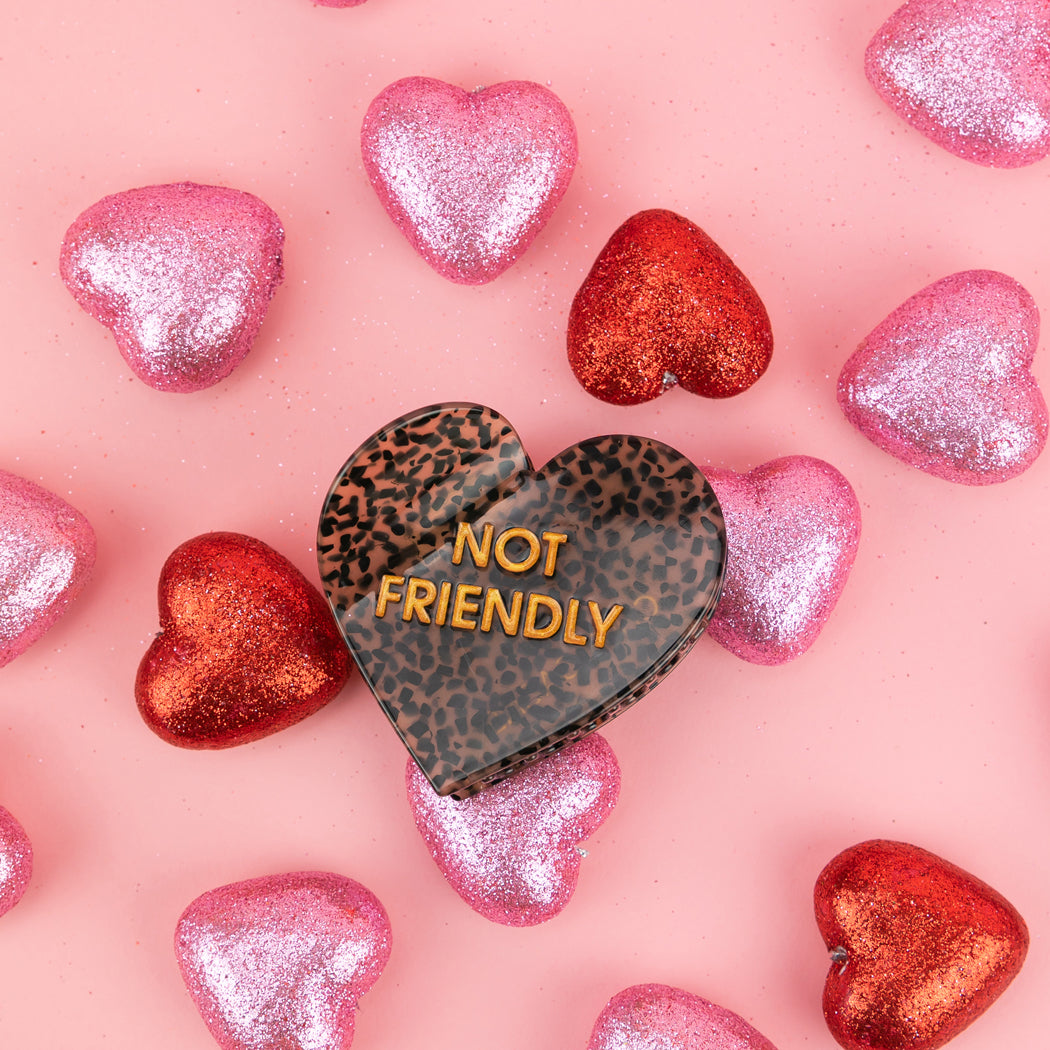 Not Friendly - Heart - Cellulose Acetate Hair Claw Clip