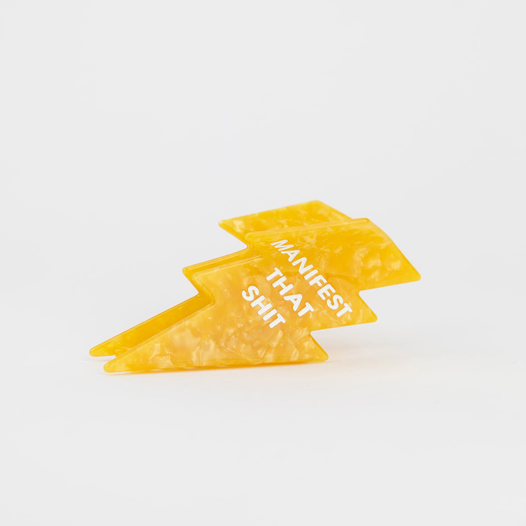 Manifest That Shit - Lightning Bolt - Cellulose Acetate Hair Claw Clip