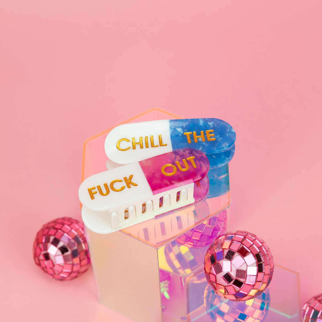 Chill The Fuck Out - Pills - Cellulose Acetate Hair Claw Clip