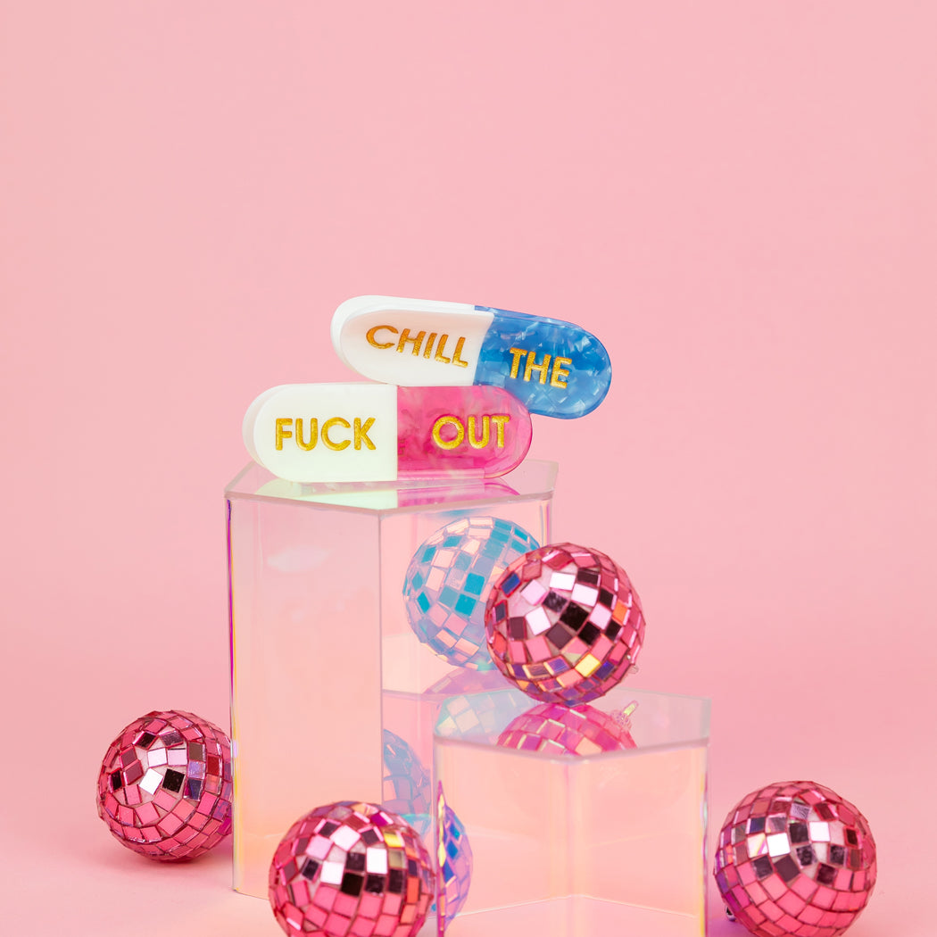Chill The Fuck Out - Pills - Cellulose Acetate Hair Claw Clip
