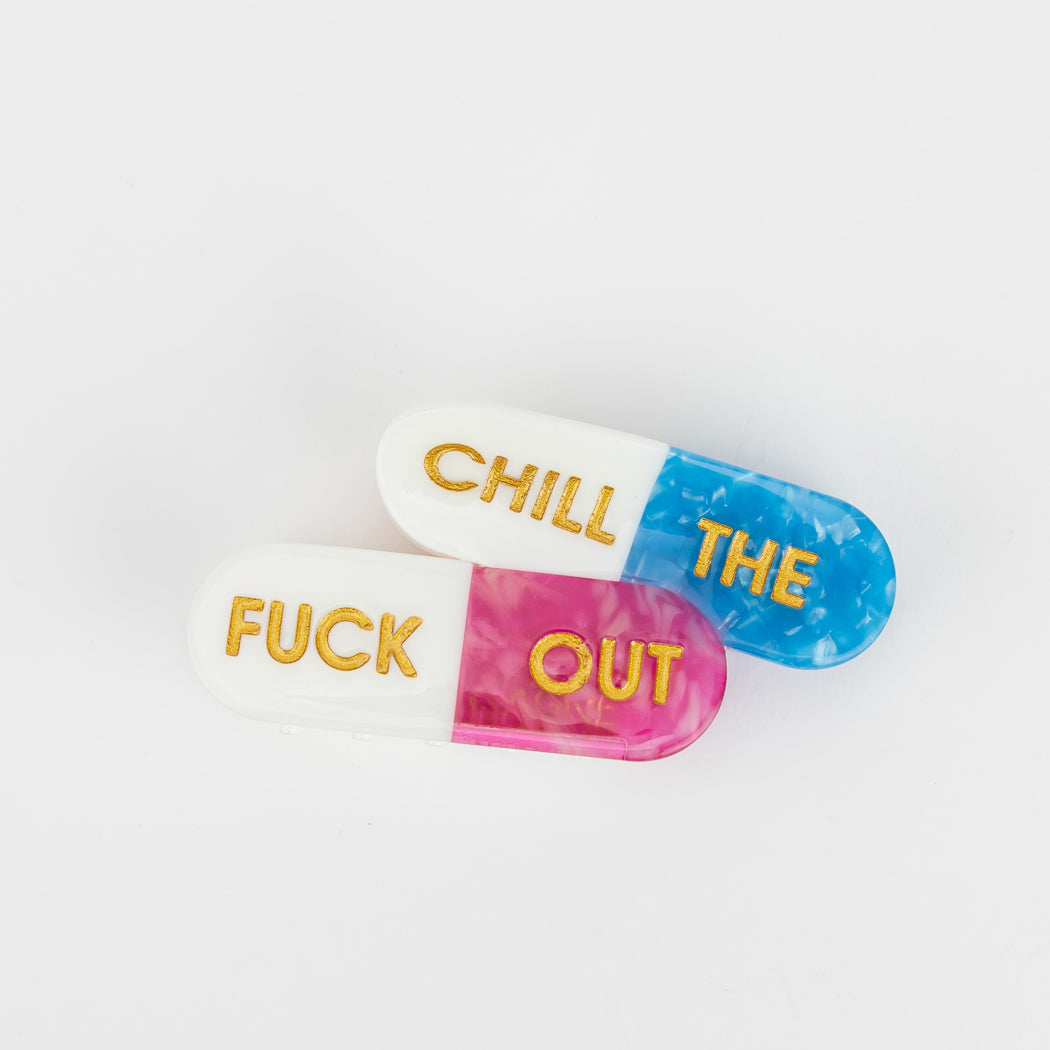 Chill The Fuck Out - Pills - Cellulose Acetate Hair Claw Clip