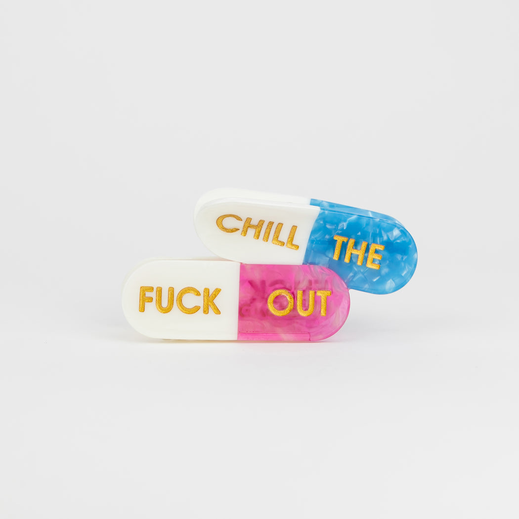Chill The Fuck Out - Pills - Cellulose Acetate Hair Claw Clip