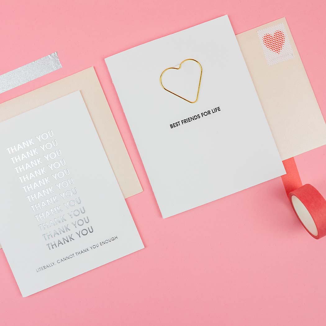 Best Friends For Life - Paper Clip Letterpress Card