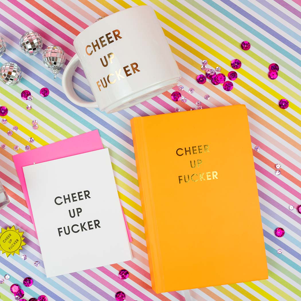 Cheer Up Fucker - Gold Foil Oversized Mug