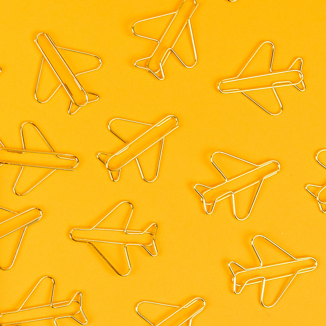 Airplane - 25 Gold Paperclips