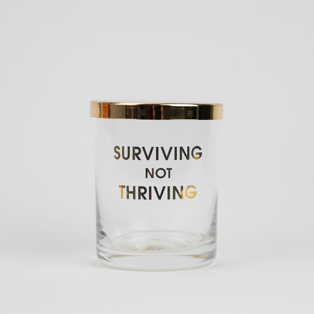 Match + Rocks Glass Duo - Surviving Not Thriving + Black Matches