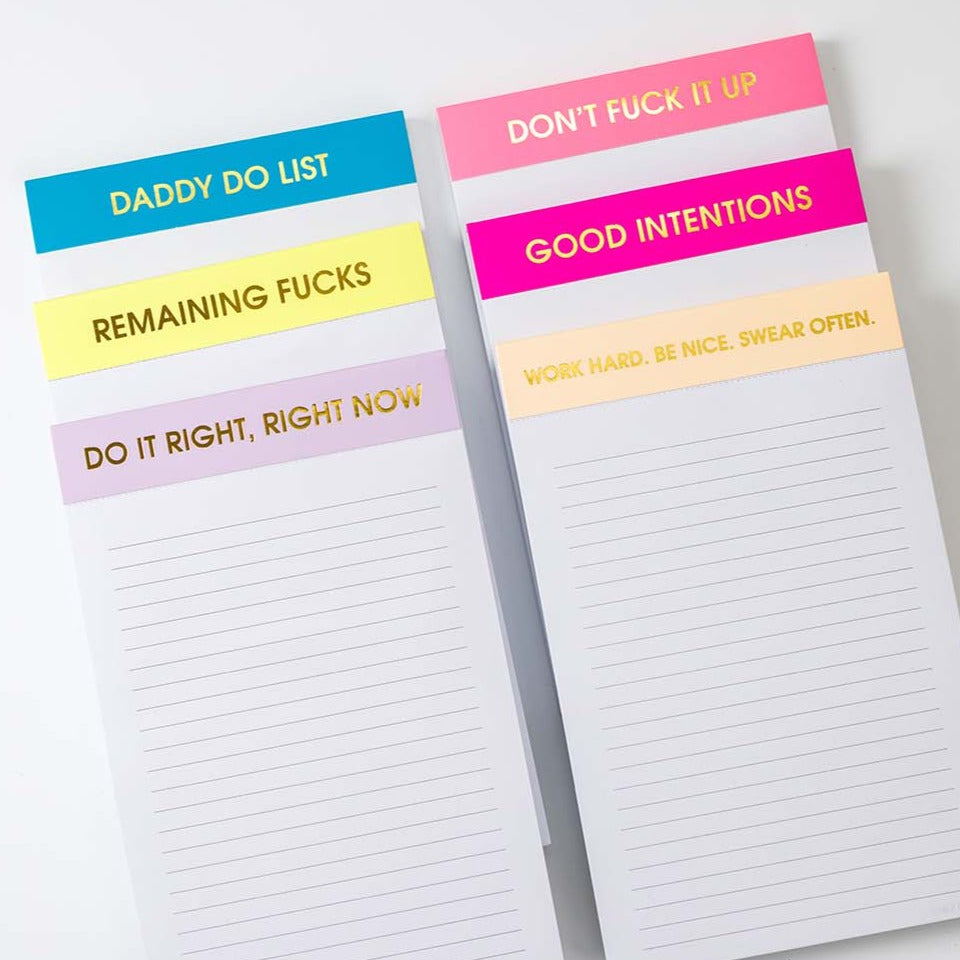Work Hard Be Nice Swear Often- Lined Notepad