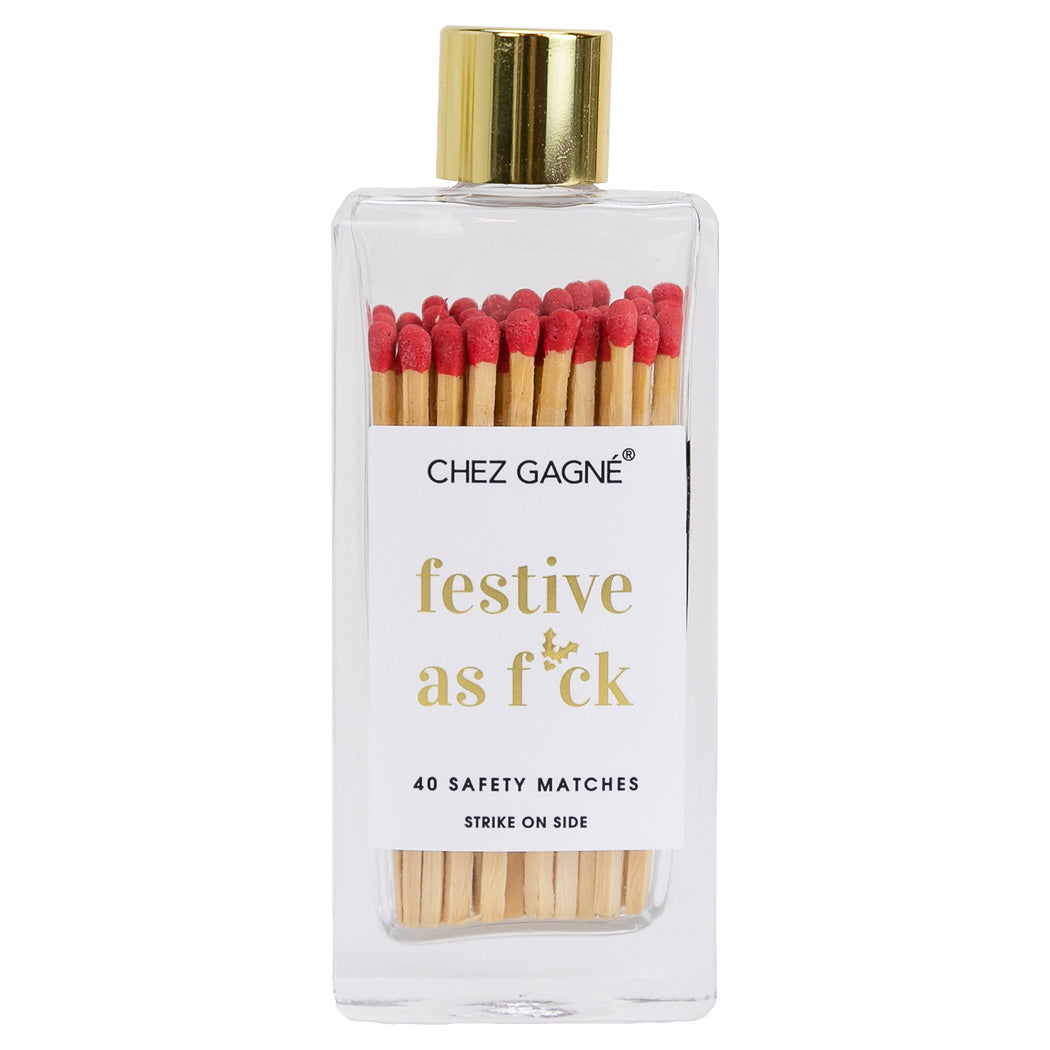 Festive As F*ck Holly - Glass Bottle Safety Matches