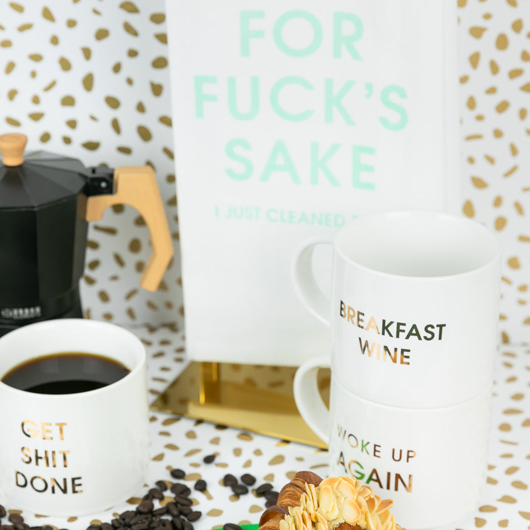 Woke Up Again - Gold Foil Metallic Mug