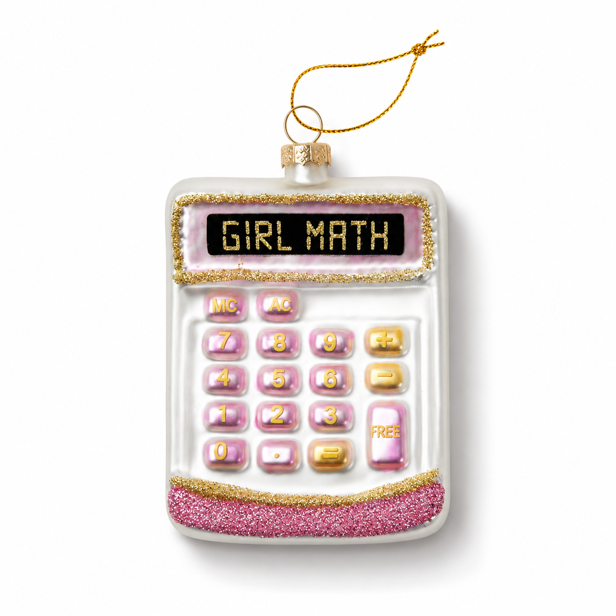 Girl Math - Calculator Glass Ornament