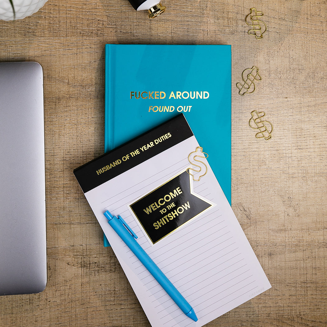 Fucked Around. Found Out. - Bright Teal Hardcover Journal