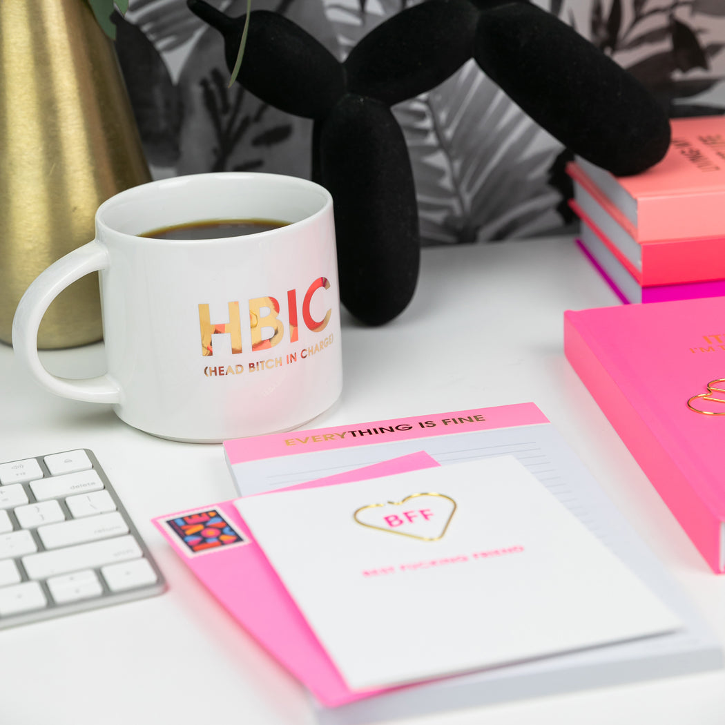 HBIC Head Bitch In Charge - Gold Foil Oversized Mug