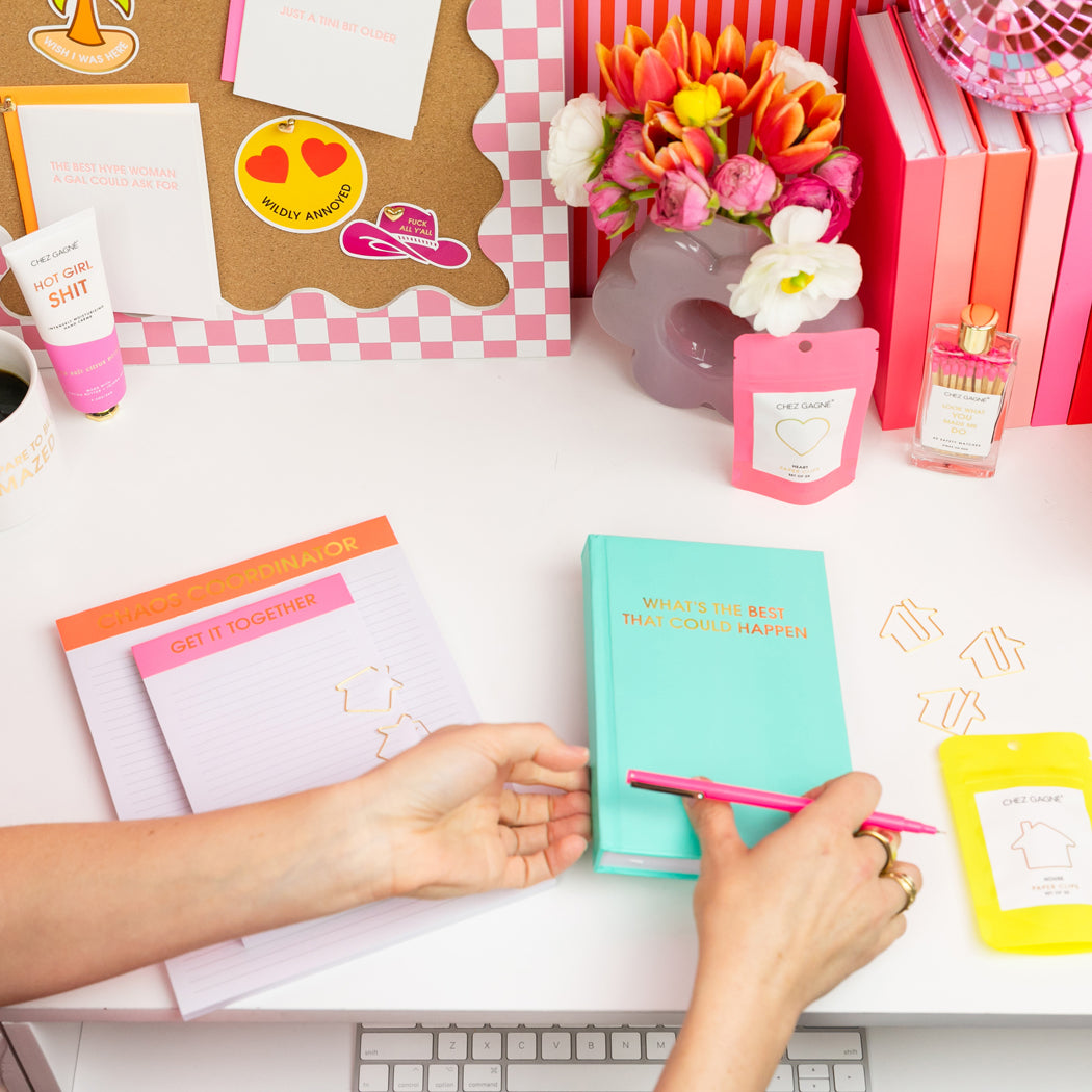 What's The Best That Could Happen - Aqua Hardcover Journal