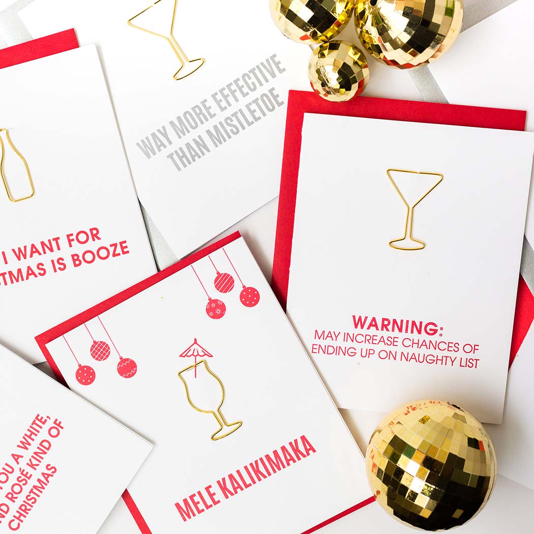 Naughty List Warning - Paper Clip Letterpress Card