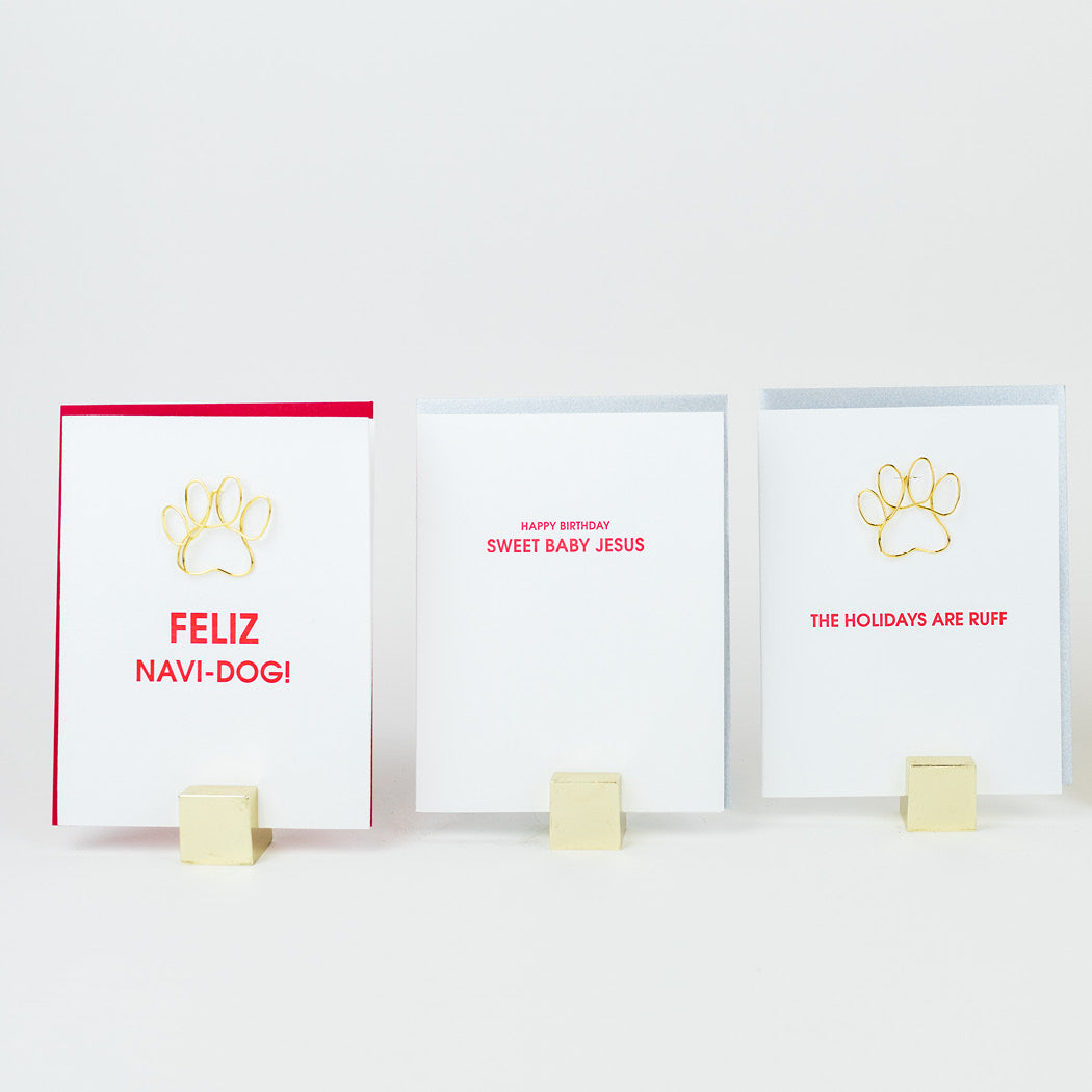 Feliz Navi-Dog - Paper Clip Letterpress Card