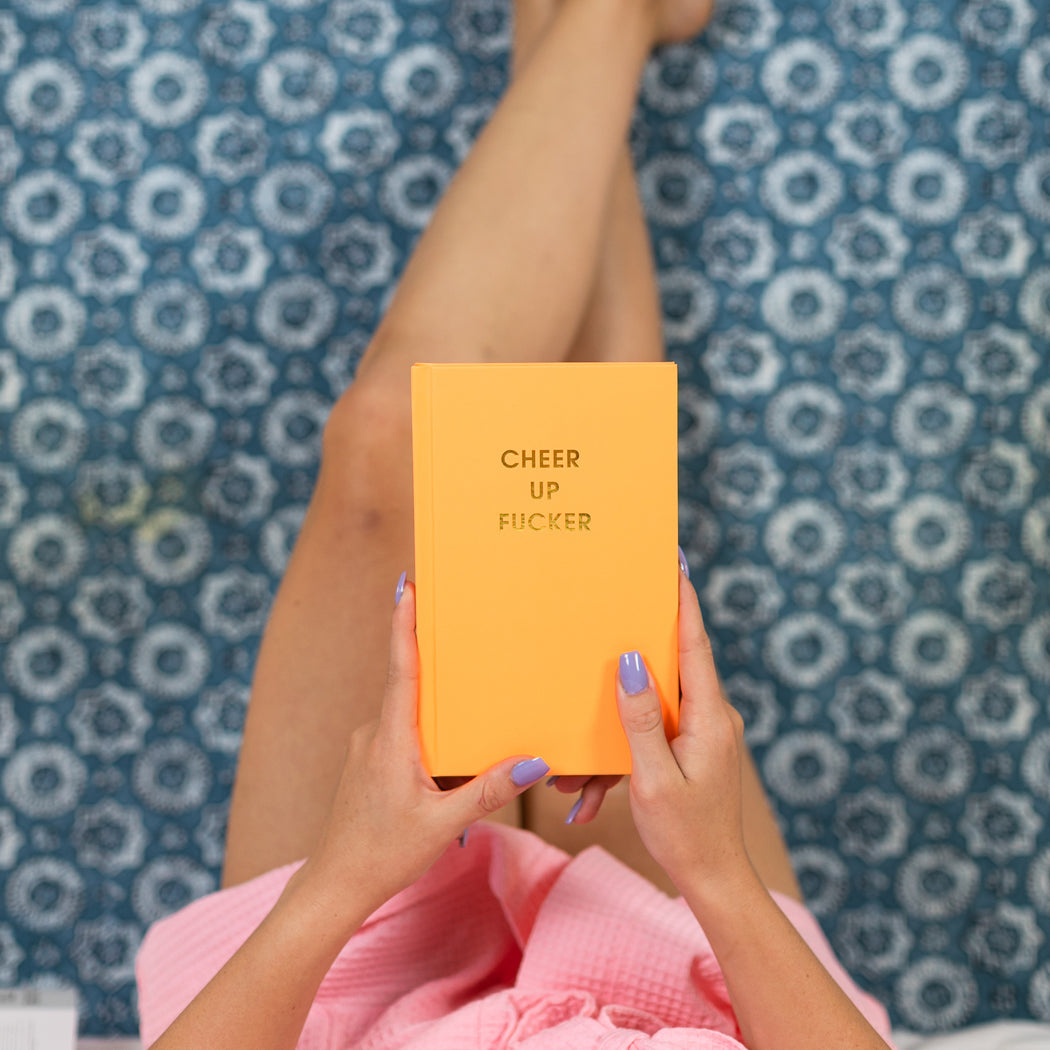 Cheer Up Fucker - Neon Tangerine Hardcover Journal