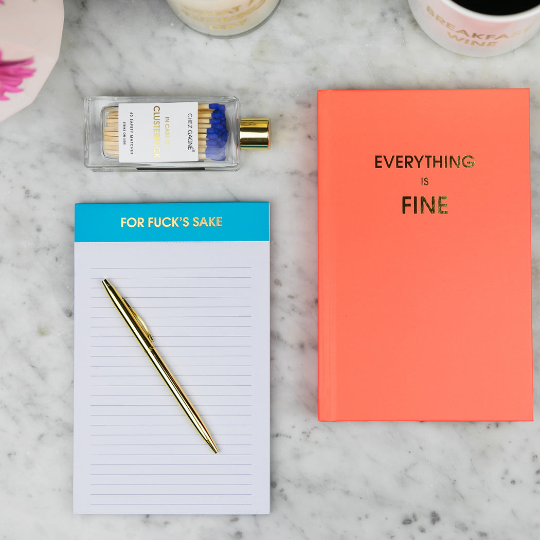 Everything is Fine - Neon Red Hardcover Journal