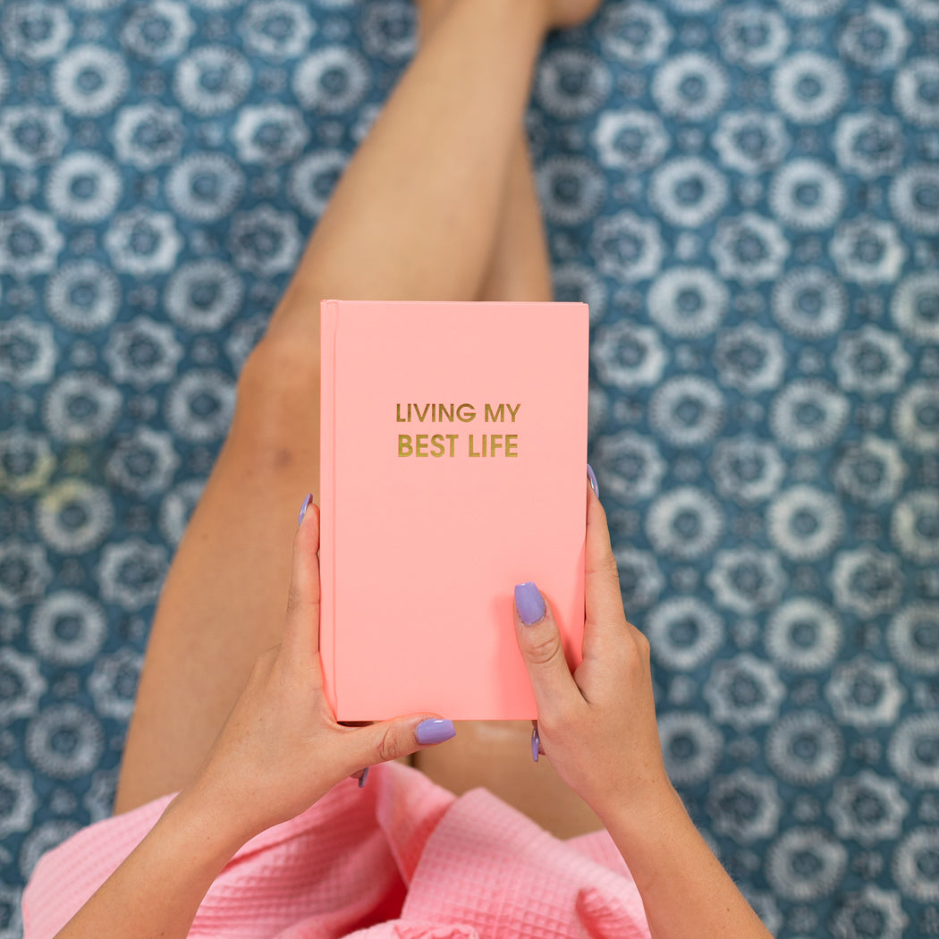 Living My Best Life  - Bellini Pink Hardcover Journal