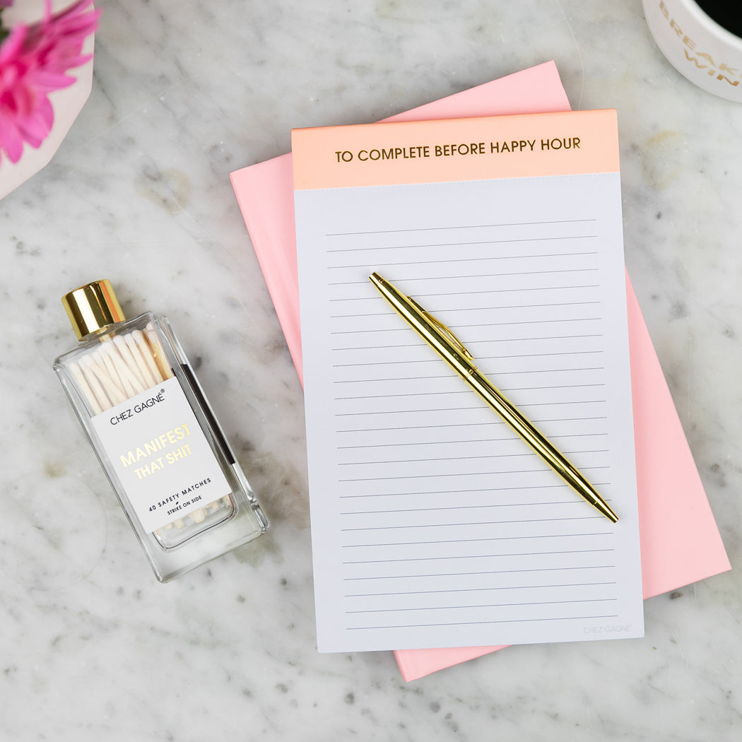To Complete Before Happy Hour - Lined Notepad