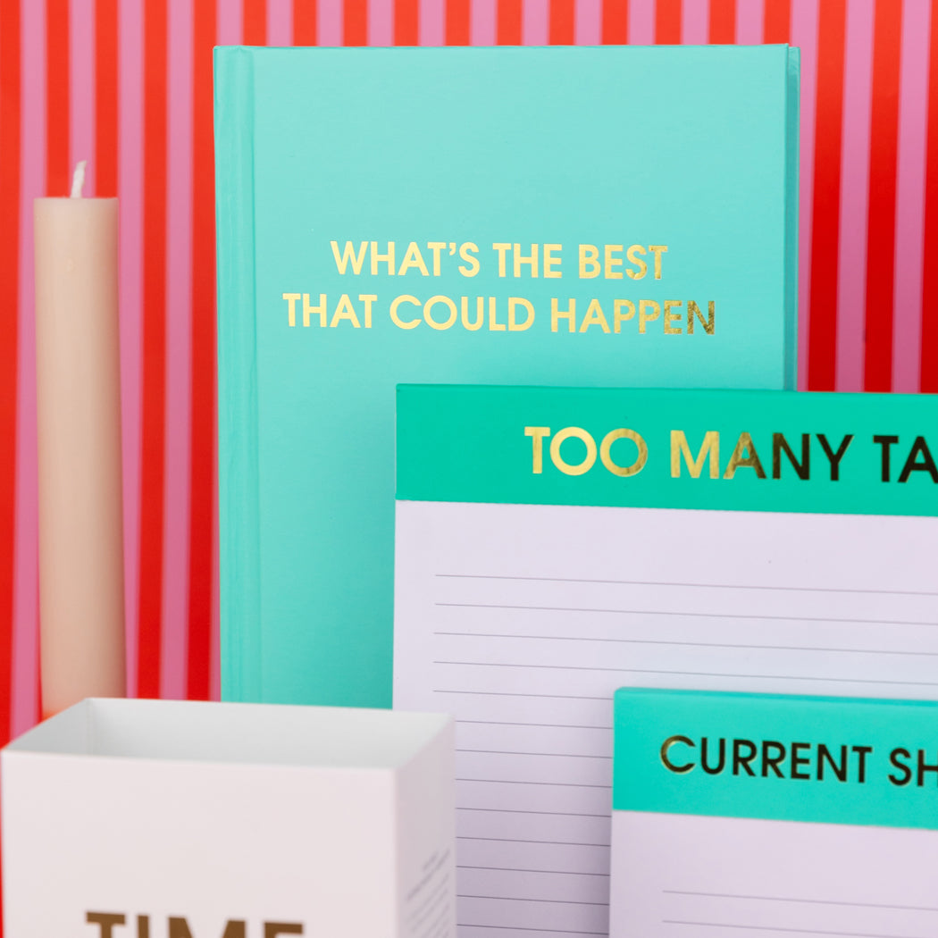 What's The Best That Could Happen - Aqua Hardcover Journal
