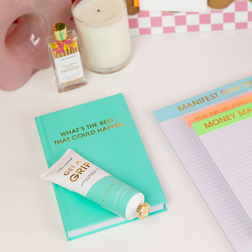 What's The Best That Could Happen - Aqua Hardcover Journal