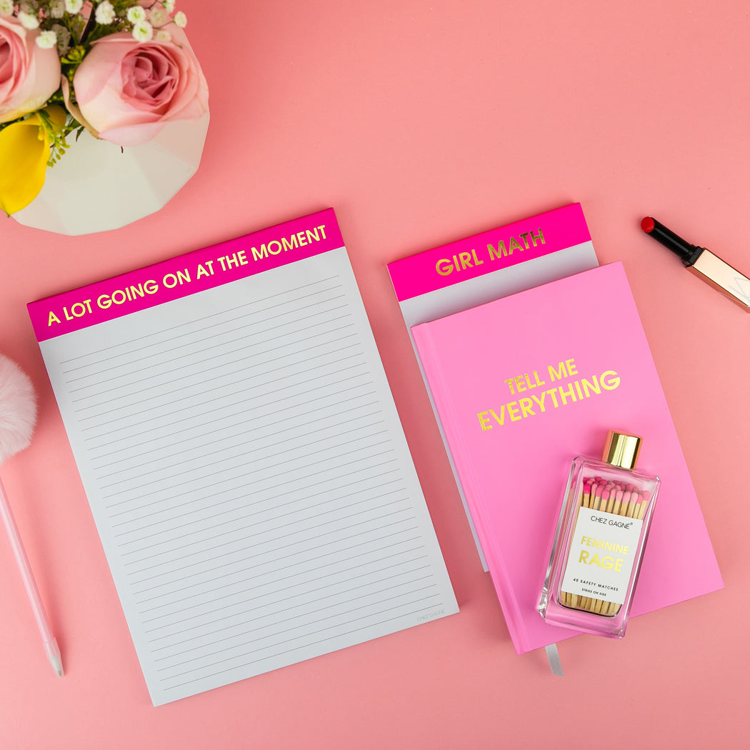 Girl Math - Lined Notepad - Bright Pink