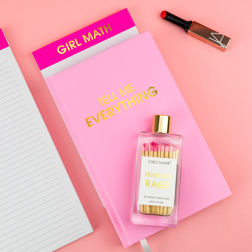 Girl Math - Lined Notepad - Bright Pink