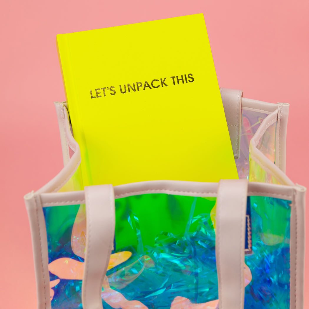 Let's Unpack This - Hardcover Daily Journal - Neon Lemon Lime