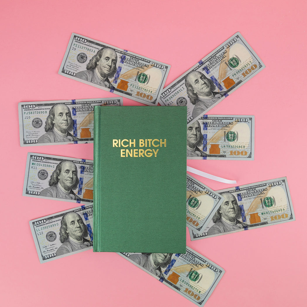 Rich Bitch Energy - Hardcover Daily Journal - Hystar Emerald