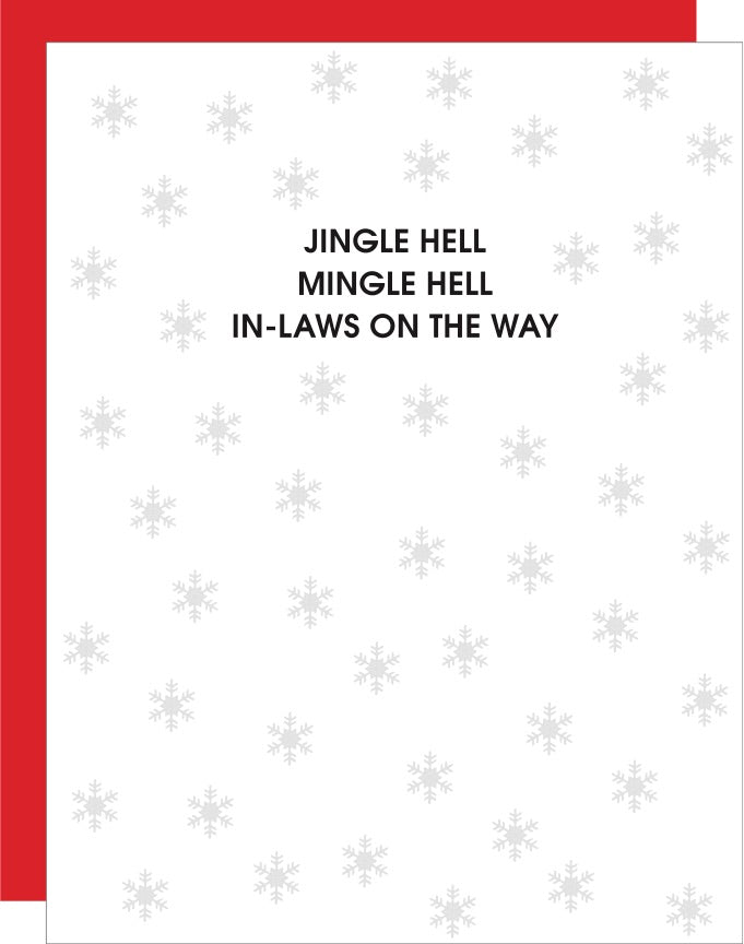 Jingle Hell, Mingle Hell, In-Laws On The Way - Letterpress Card