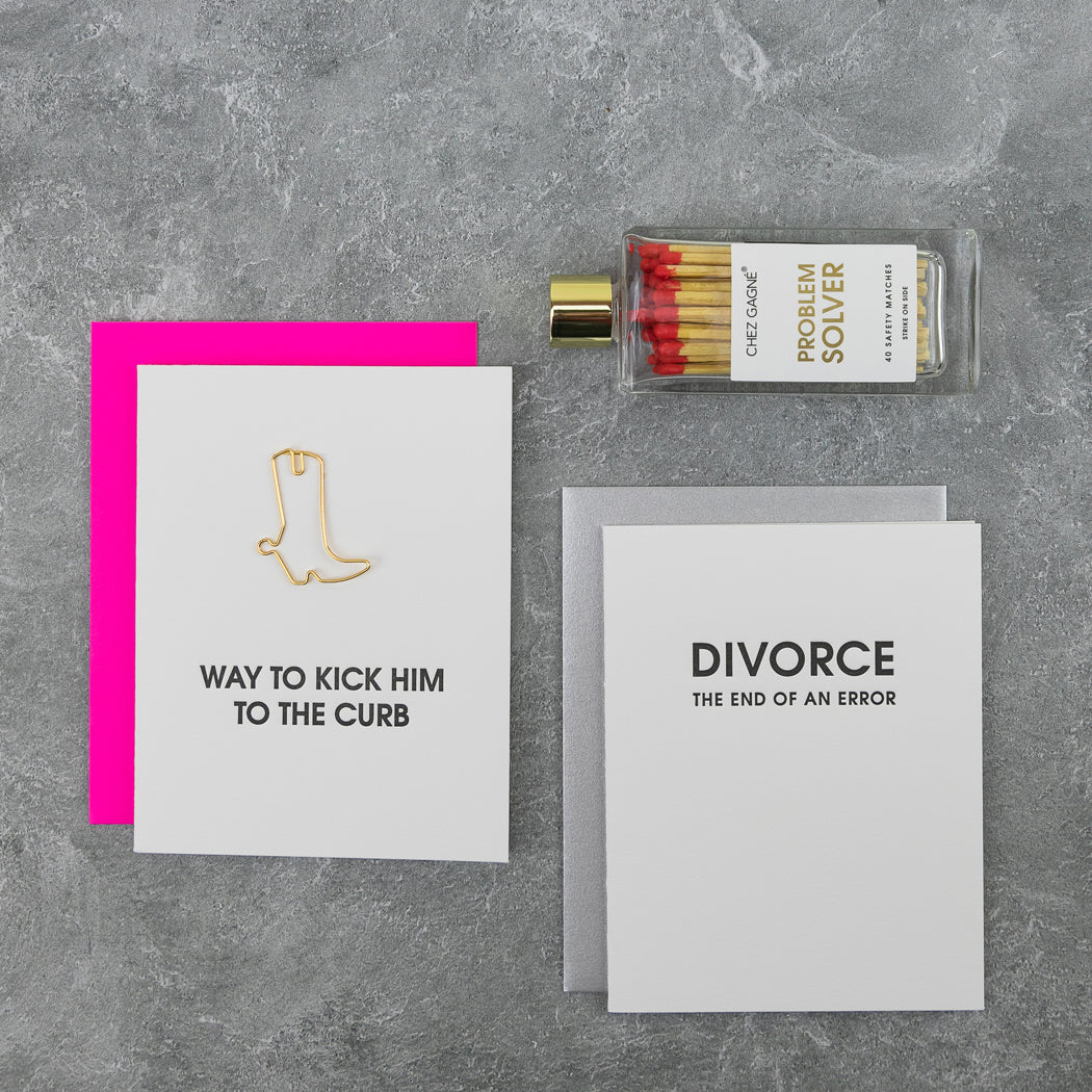 Kick Him To The Curb - Paper Clip Letterpress Card