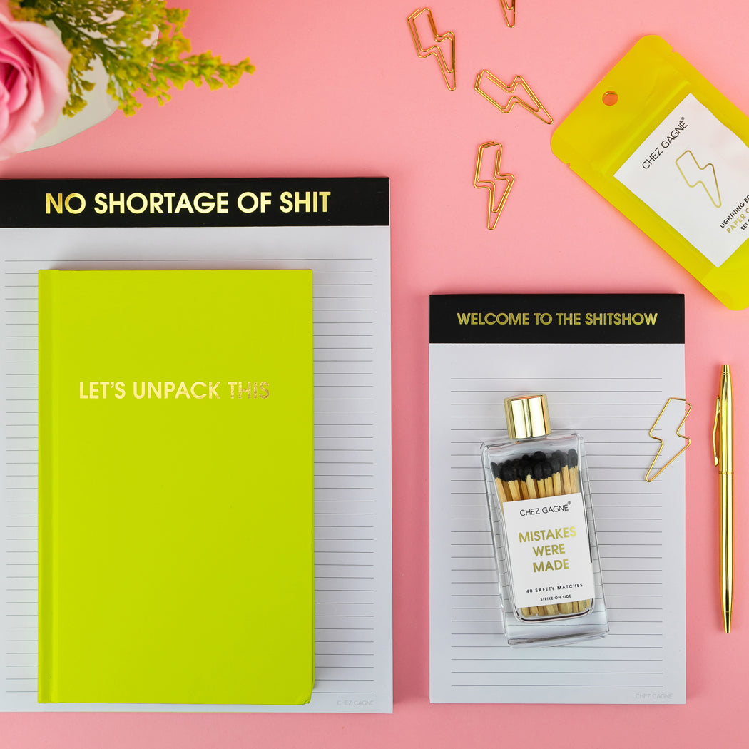 Let's Unpack This - Hardcover Daily Journal - Neon Lemon Lime